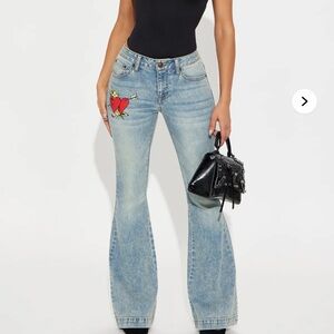 Fashion Nova Ed Hardy Flare Jeans